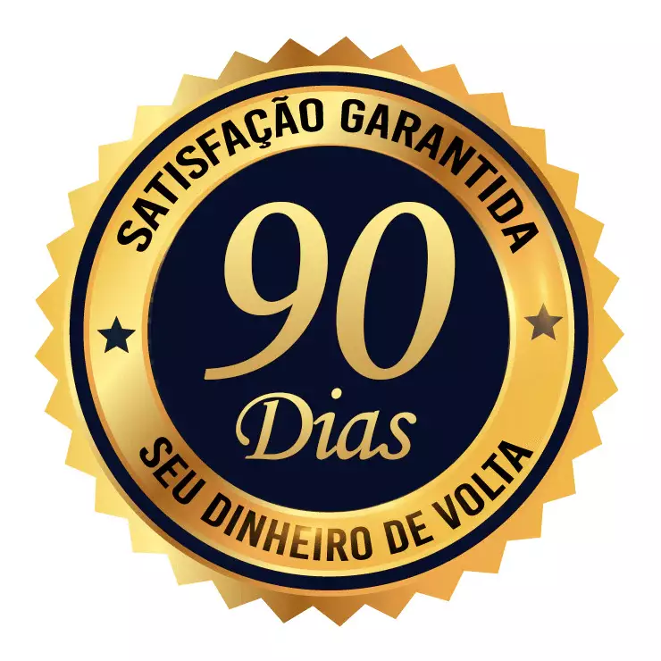 Imagem representando os 90 Dias de Garantia que o produto original oferece. Satisfação garantida ou seu dinheiro de volta